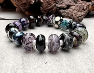 18 Black Orphans Lampwork Beads Set SRA