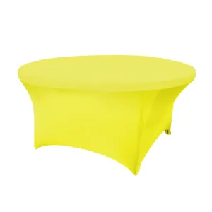 5FT Round Spandex Table Cover - Bright Yellow