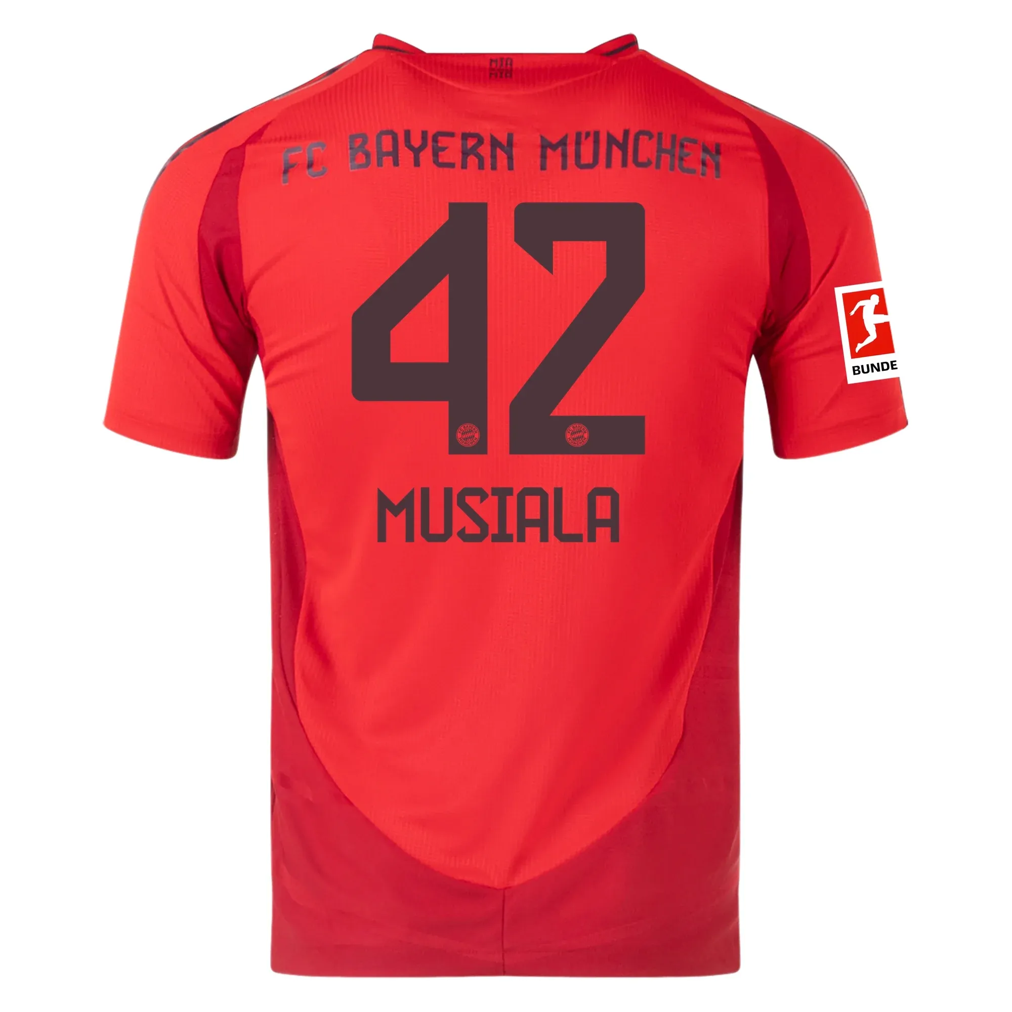 adidas Bayern Munich Authentic Jamal Musiala Home Jersey w/ Bundesliga Patch 24/25 (Red)