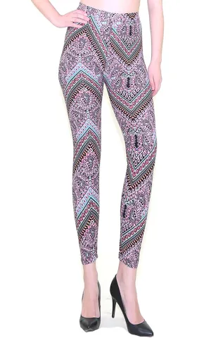 AL180087J Multi Pattern Printed Buttery Soft Leggings