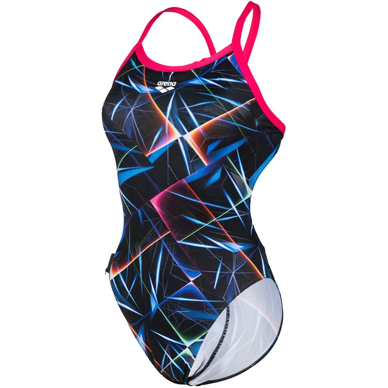 Arena - Allover Challenge Back Ladies Swimsuit - Black/Multi/Rose