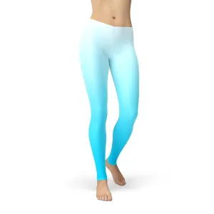 Avery White Blue Ombre Leggings