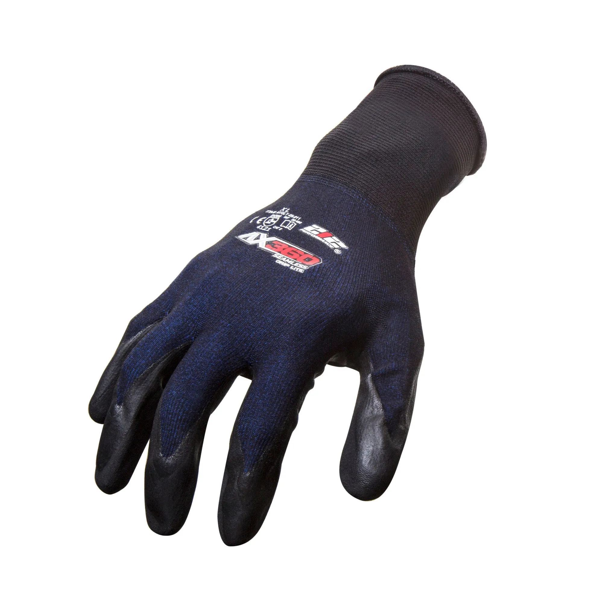 AX360 Grip Lite Nitrile-dipped Work Gloves in Black and Blue