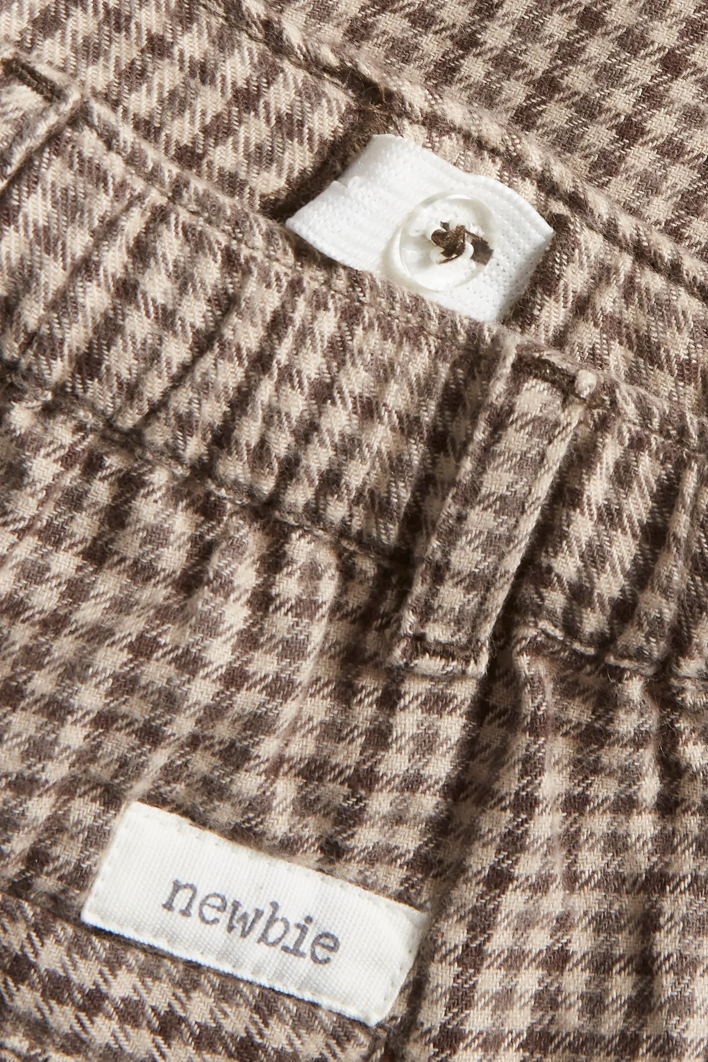 Baby brown checked twill trousers