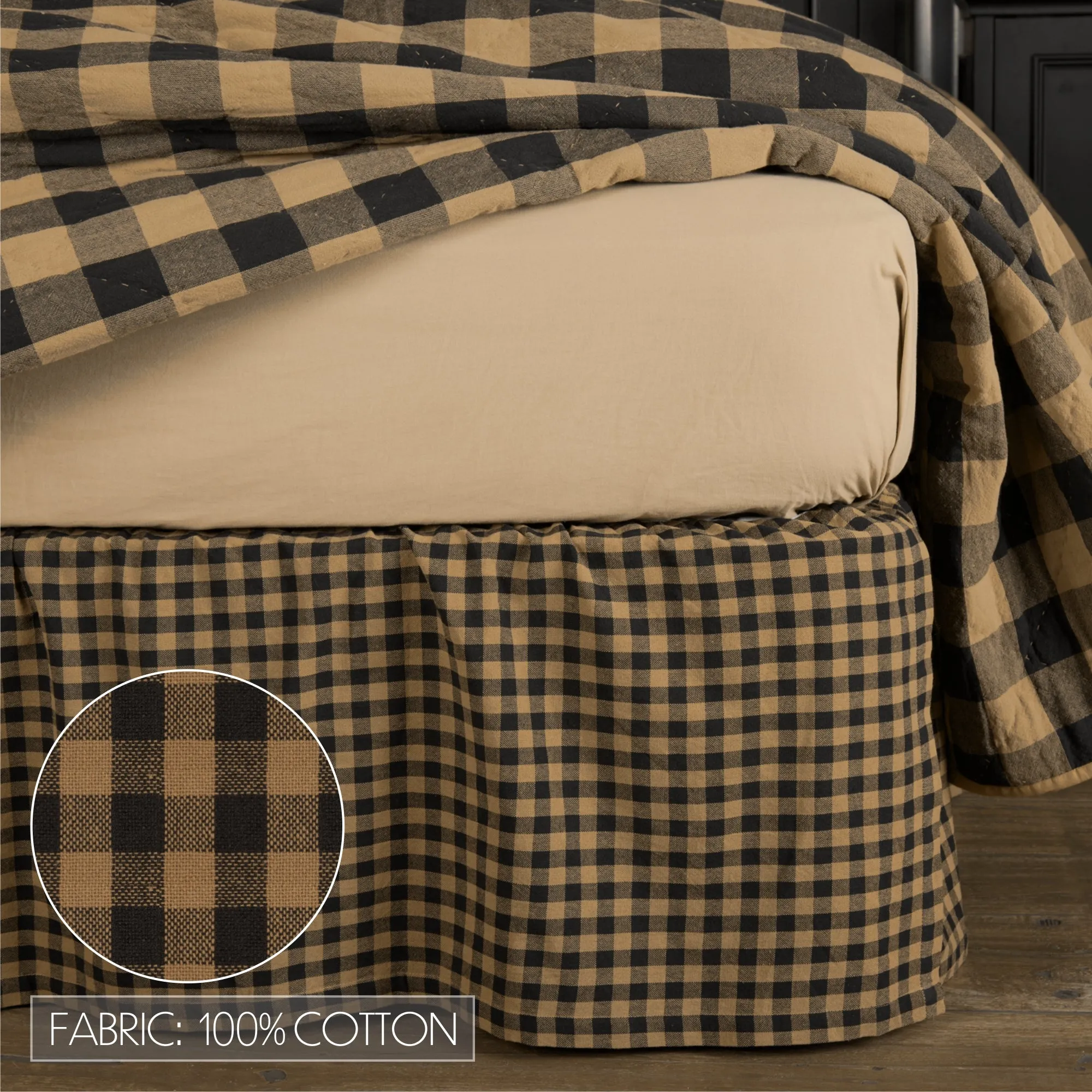 Black Check Bed Skirt