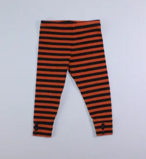 CARTERS ORANGE/BLACK STRIPED LEGGINGS 12M EUC