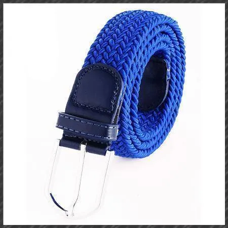 High quality stretch women canvas belts for men elastic belt pin buckle Universal trouser pockets 20 colors