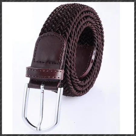 High quality stretch women canvas belts for men elastic belt pin buckle Universal trouser pockets 20 colors