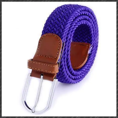 High quality stretch women canvas belts for men elastic belt pin buckle Universal trouser pockets 20 colors