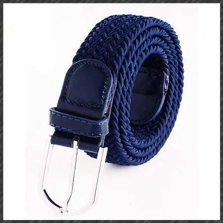 High quality stretch women canvas belts for men elastic belt pin buckle Universal trouser pockets 20 colors