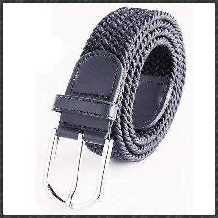 High quality stretch women canvas belts for men elastic belt pin buckle Universal trouser pockets 20 colors