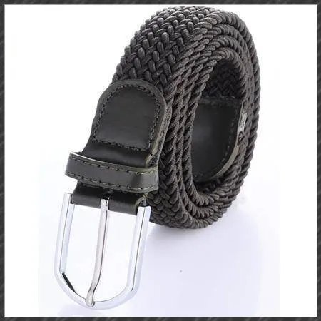 High quality stretch women canvas belts for men elastic belt pin buckle Universal trouser pockets 20 colors