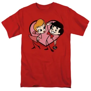 I Love Lucy Cartoon Love Mens T Shirt Red