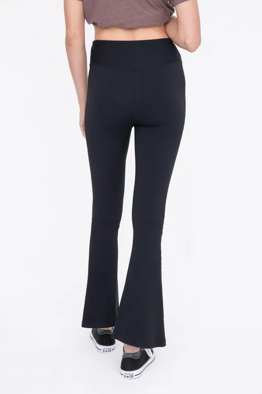 Janya Ribbed Flare High-Waist Leggings