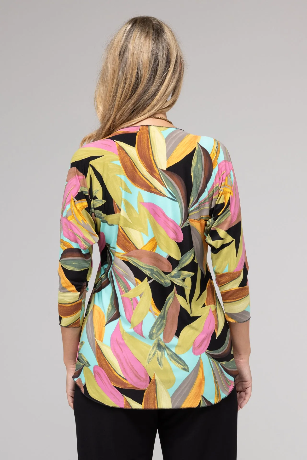 Jungle Print 3/4 Sleeve Jersey Top