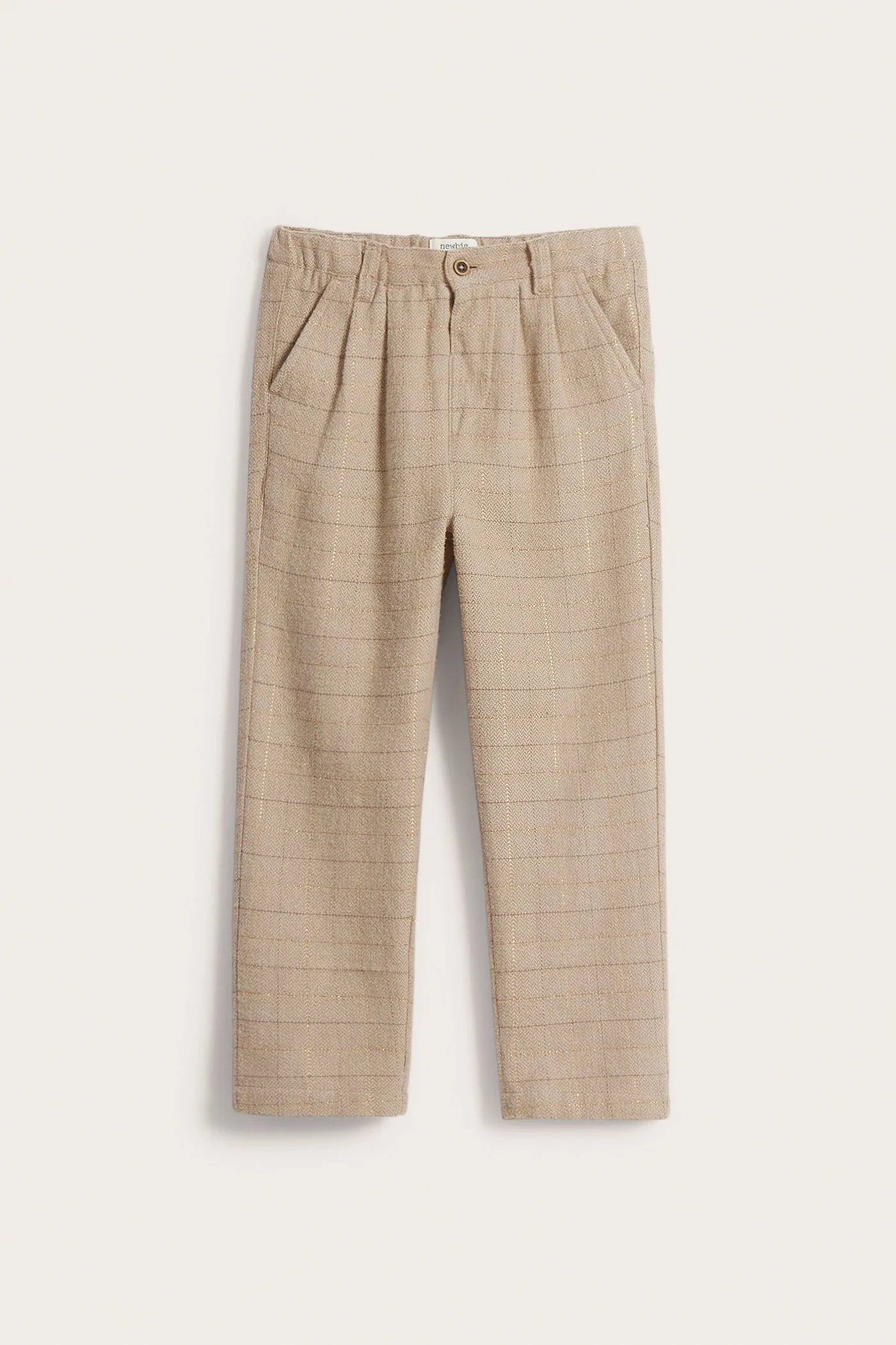 Kids' brown/gold herringbone trousers