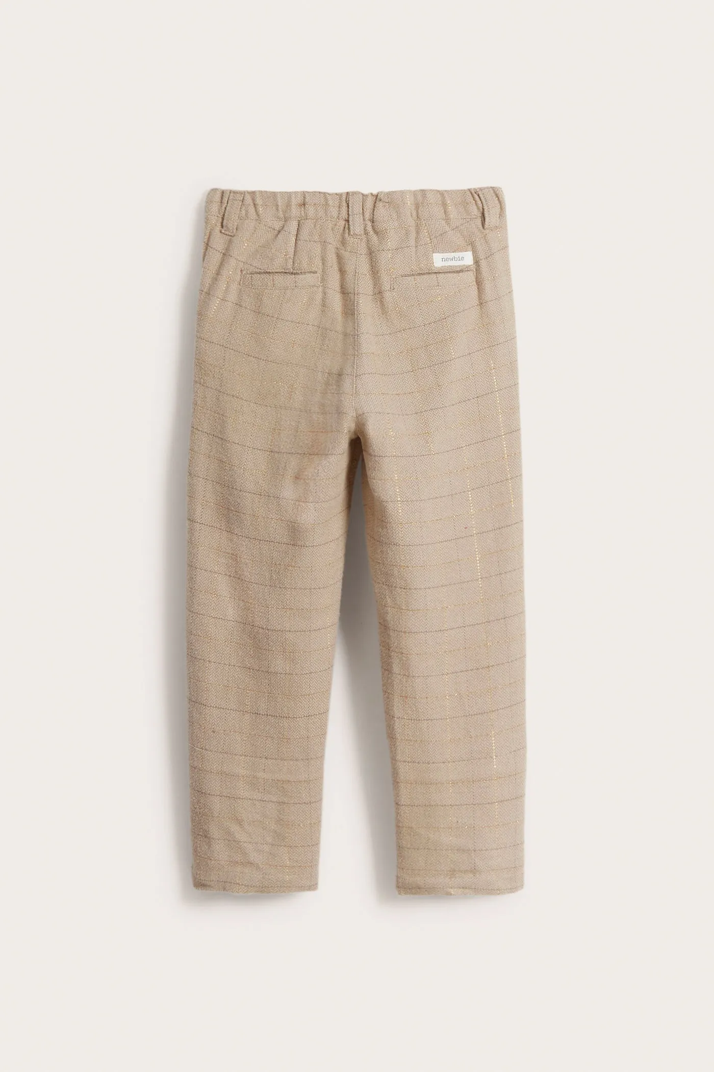 Kids' brown/gold herringbone trousers