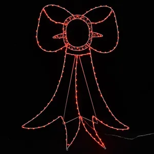 Large Red Bow Christmas Silhouette Light Outdoor LED 100cm