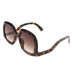 Lumisilk - Oversized Geometric Irregular Round Sunglasses for Women