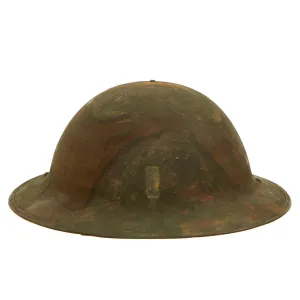 Original U.S. WWI 88th Division Camouflage Painted M-1917 Helmet- Lieutenant’s Rank