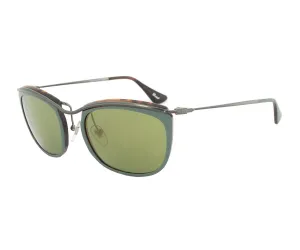 Persol PO3081S 1007/08 Sunglasses | Green and Matte Havana Frame | Green Mirror Gold Lens