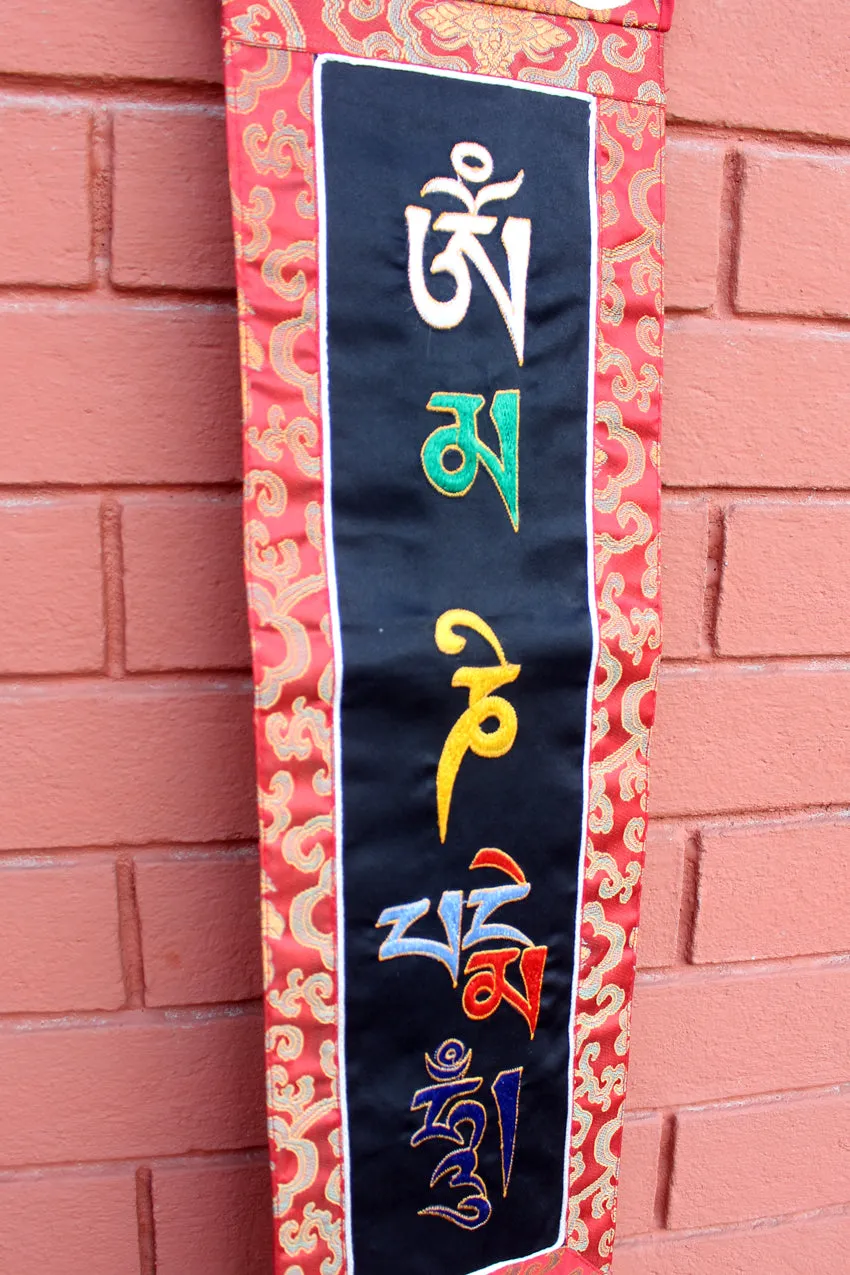 Polyester Brocade Om Mani Banner