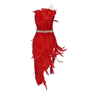 Pre Order:  One Shoulder Feather Sequins Dress