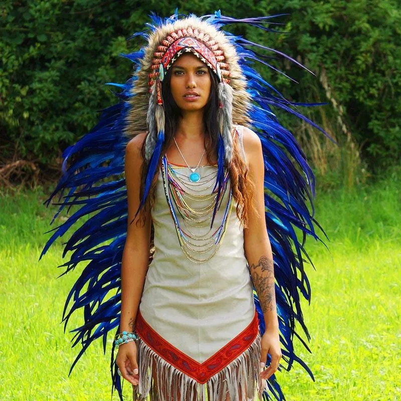 Royal Blue War Bonnet - 130cm