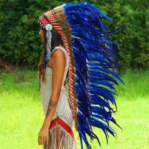 Royal Blue War Bonnet - 130cm