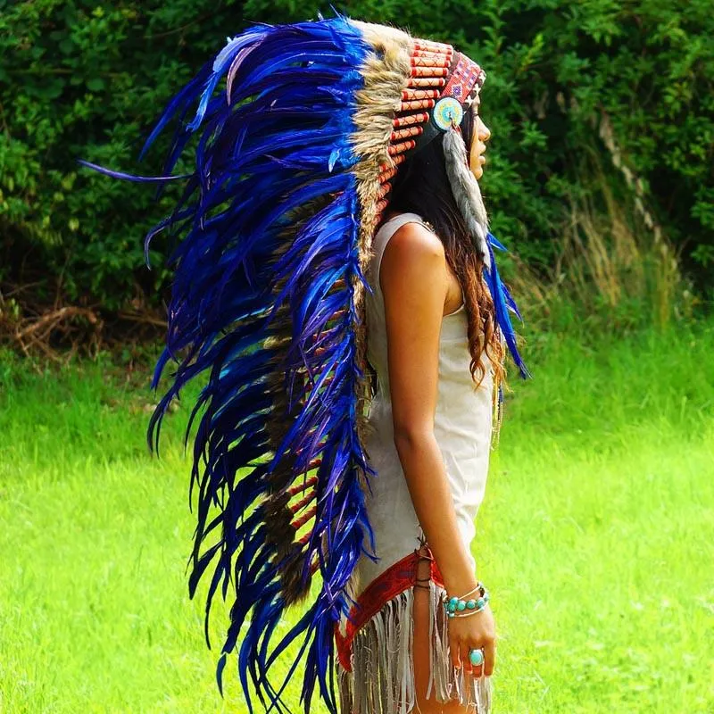 Royal Blue War Bonnet - 130cm