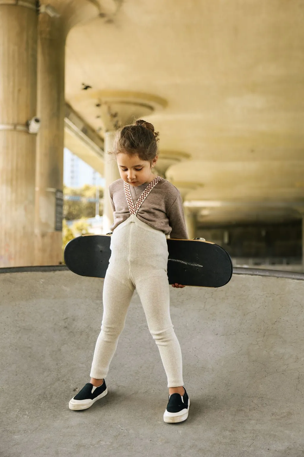 Silly Silas: Footless Tights - Cream Blend / Checked