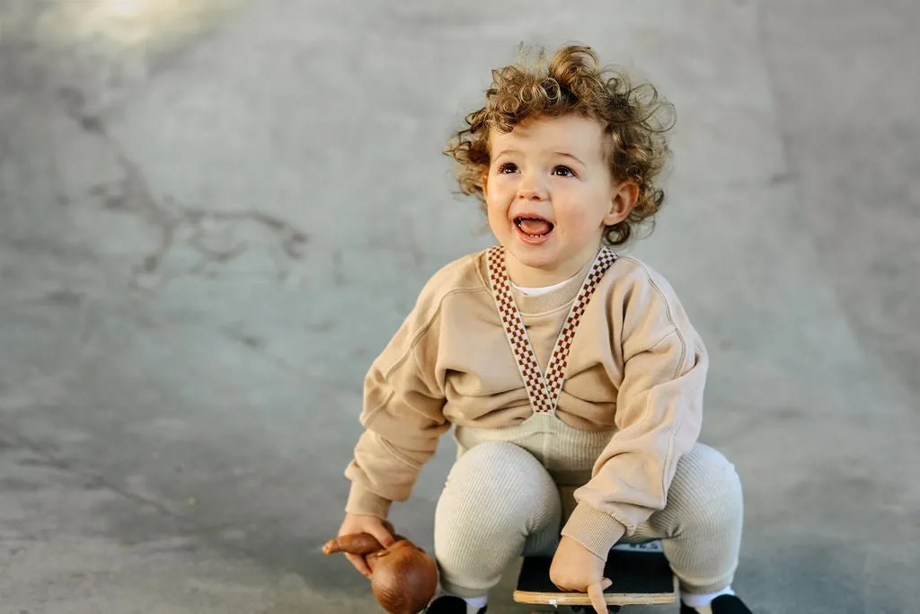 Silly Silas: Footless Tights - Cream Blend / Checked