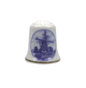 Souvenir Windmill Ceramic Thimble