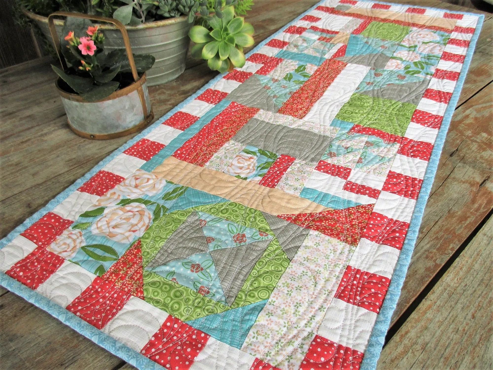 Summer Table Runner, Crazy Quilt