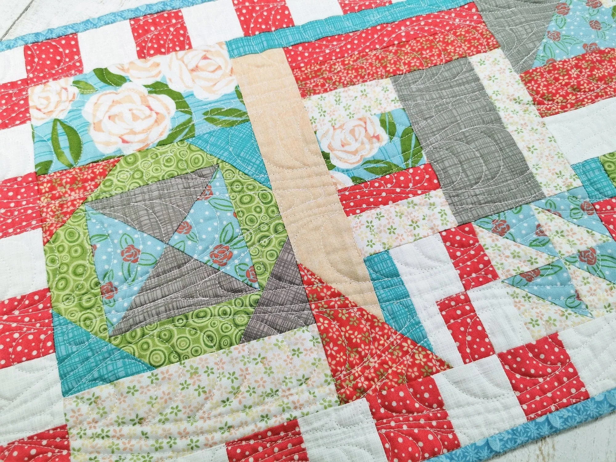 Summer Table Runner, Crazy Quilt