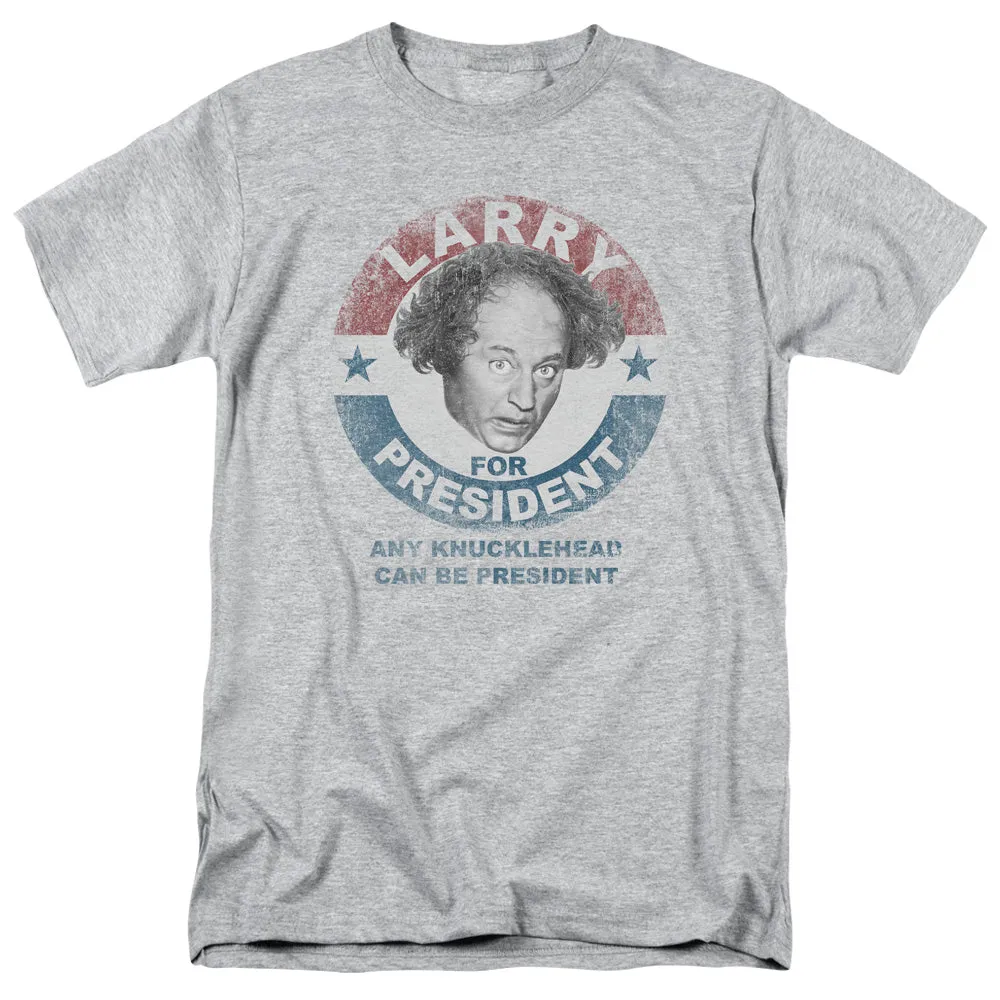 Three Stooges Larry For President Mens T Shirt Athletic Heather