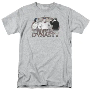 Three Stooges Nyuk Dynasty Mens T Shirt Athletic Heather