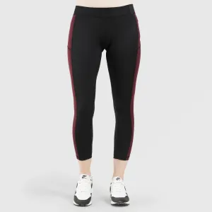 Time Leggings (Black-Maroon)