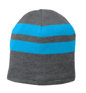 Top Headwear Fleece-Lined Striped Beanie