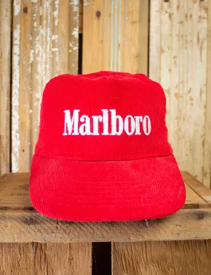 Vintage 80s Red Corduroy Malboro Snapback Hat