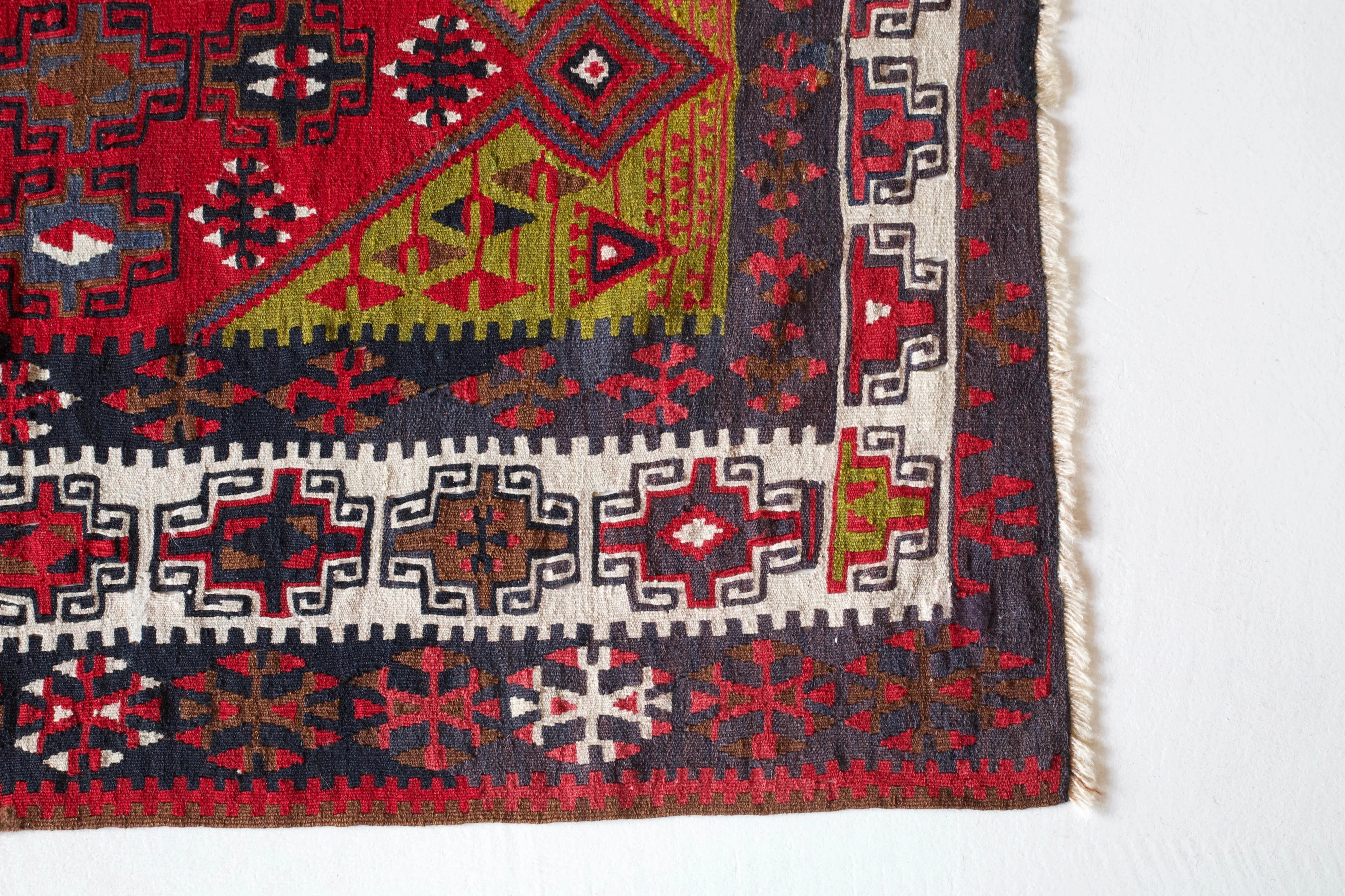 Vintage central Anatolian Kilim Rug 3'7"x5'2"