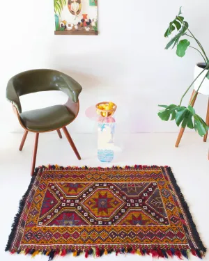 Vintage Mini Cicim Kilim Rug 2'7"x4'1"